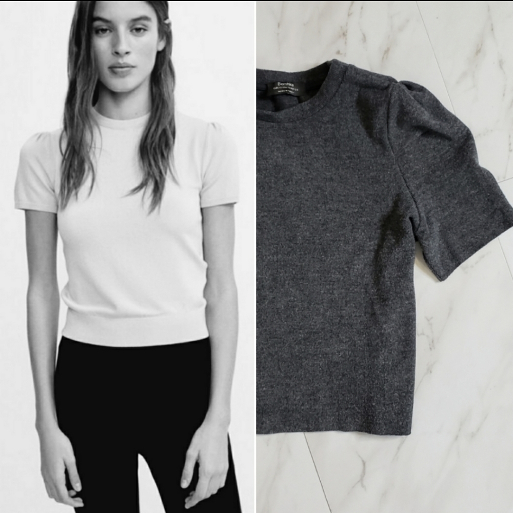 Bershka Grey Crew Neck Sweater